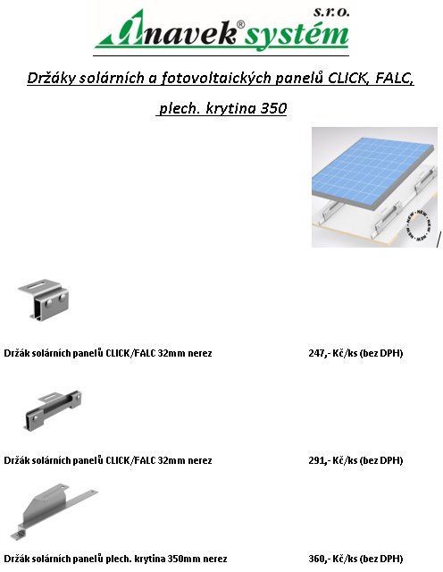 Drzaky solarnich panelu